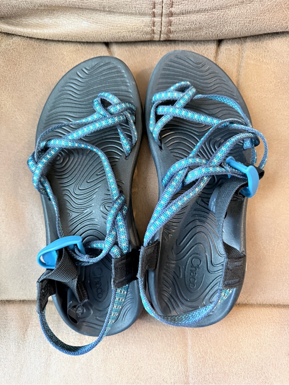 Chaco Women's Blue and Black Sport Sandals